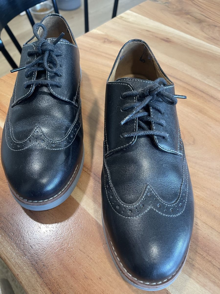 Johnston & Murphy Wingtip Oxford Dress Shoes, Boy's Black Size 6, Excellent Condition