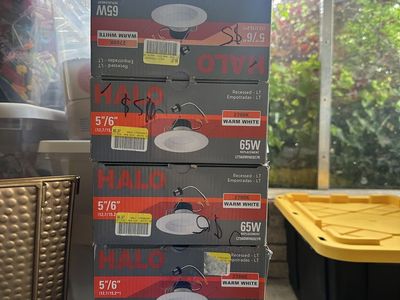 Halo 5/6" 65W Warm White Dimmable LED Recessed Light Bulb & Trim Replacement