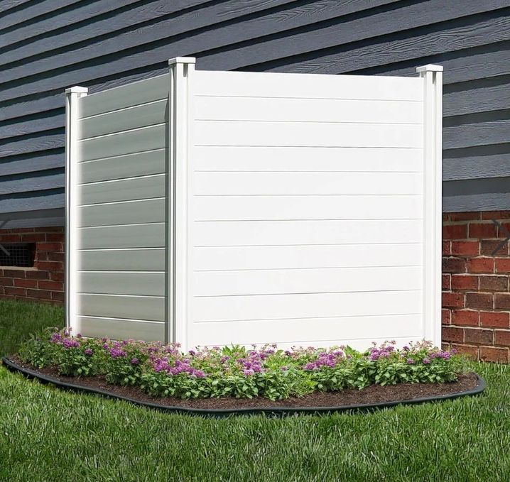 Zippity ZP19014 Premium Vinyl Privacy Fence Panel Screen White 4 ft H x 4 ft W
