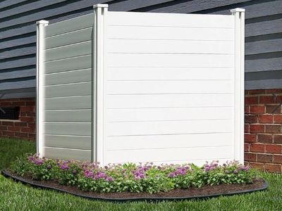Zippity ZP19014 Premium Vinyl Privacy Fence Panel Screen White 4 ft H x 4 ft W
