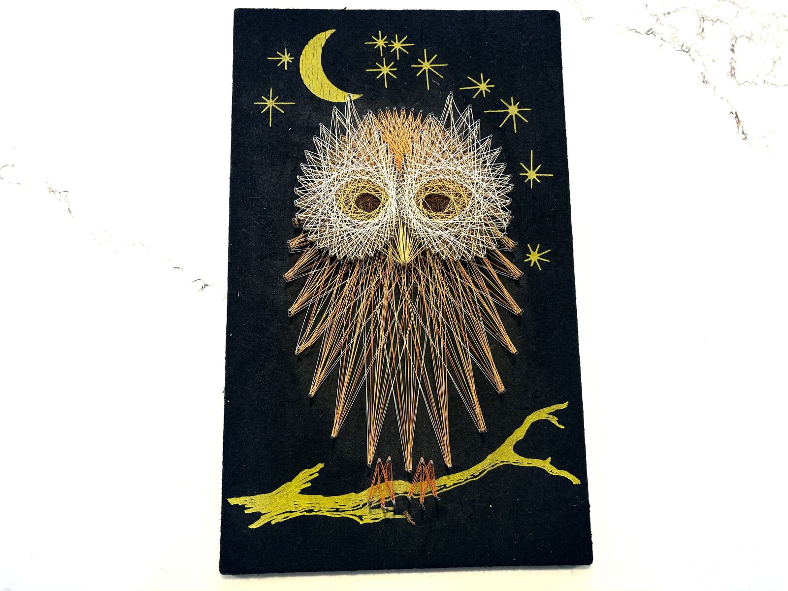 Fab Mid Century Modern Owl.  MCM nail string wall art