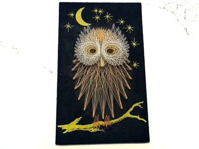 Fab Mid Century Modern Owl. MCM nail string wall art