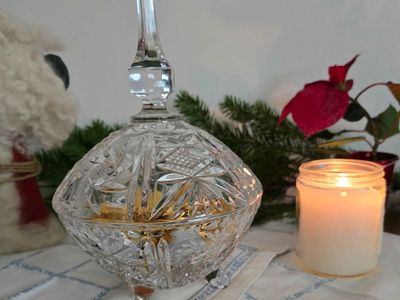 Vintage Cut Crystal Candy Dish With Lid