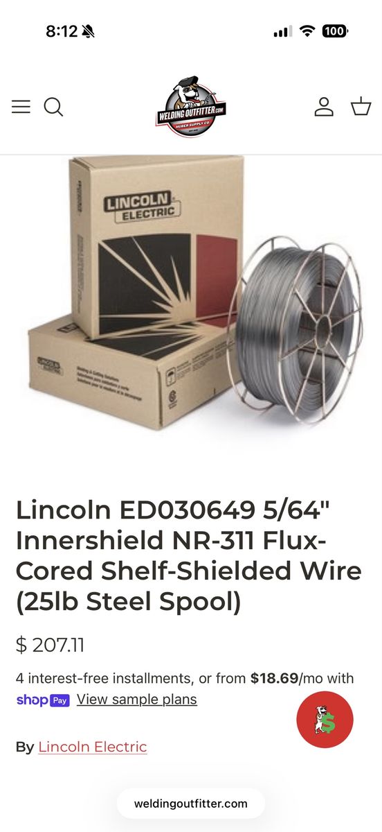 NR-311 flux core welding wire 25 lbs