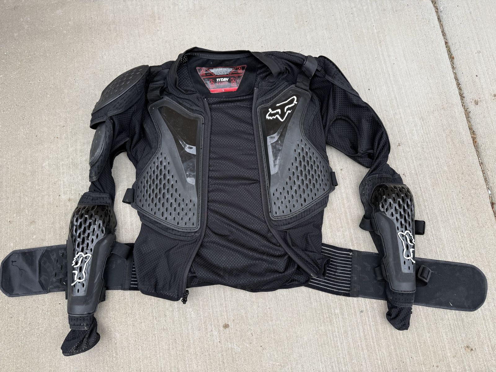 Fox Racing Titan Sport Jacket Motocross Roost Deflector Chest Protector Black Size L
