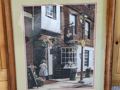 Vintage England Dufex Foil Art - Nell Gwynn's House - Solid Oak Frame