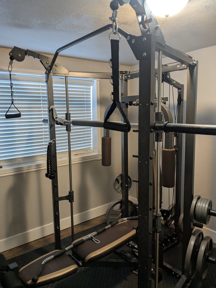 Marcy SM-4008 Smith Machine Home Gym with Bench and Attachments