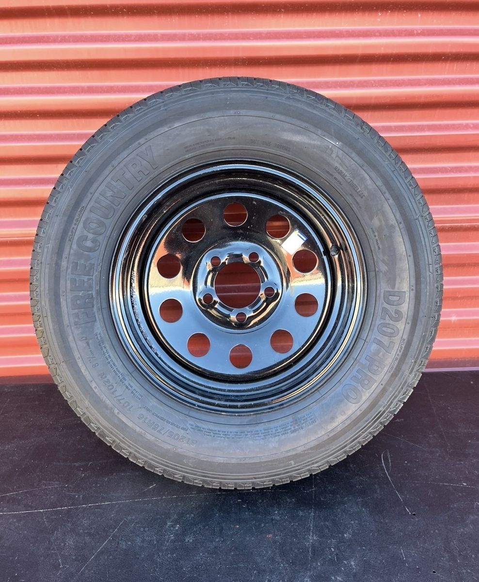 New ST 205/75 R 15 Trailer Tire Mounted On Wheel