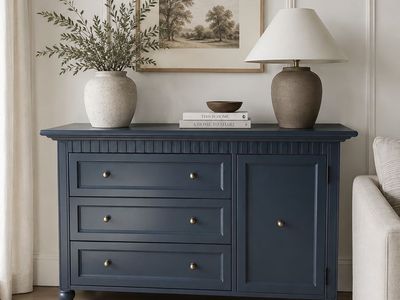 Classic slate navy blue dresser console/buffet