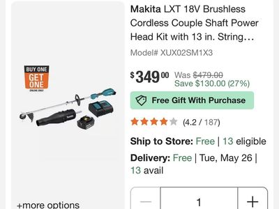 Makita 18V (1x18) trimmer with Blower attachment.