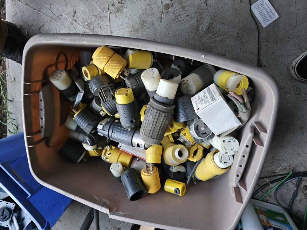 Giant box of miscellaneous plugs and receptacles