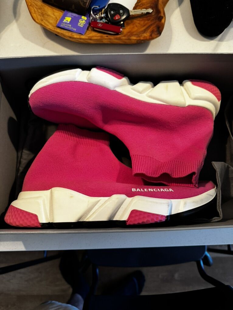 Balenciaga Speed Trainer Sneakers – Pink – Size 39