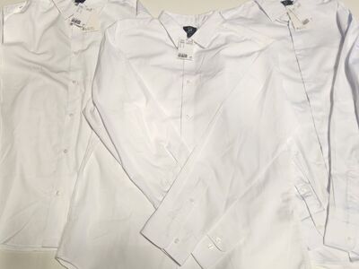 New H&M Mens Large White Dress Shirts – Slim & Reg