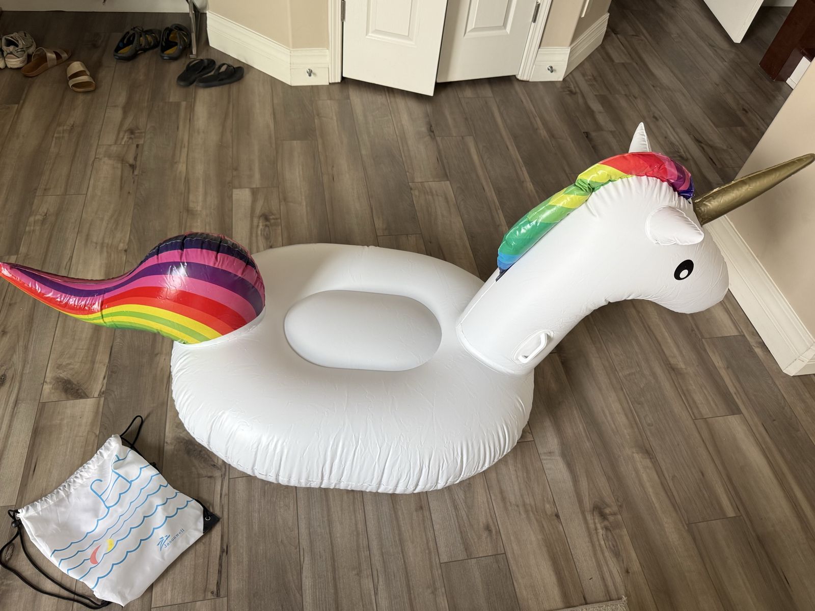 Inflatable Unicorn Pool Float with Storage Bag