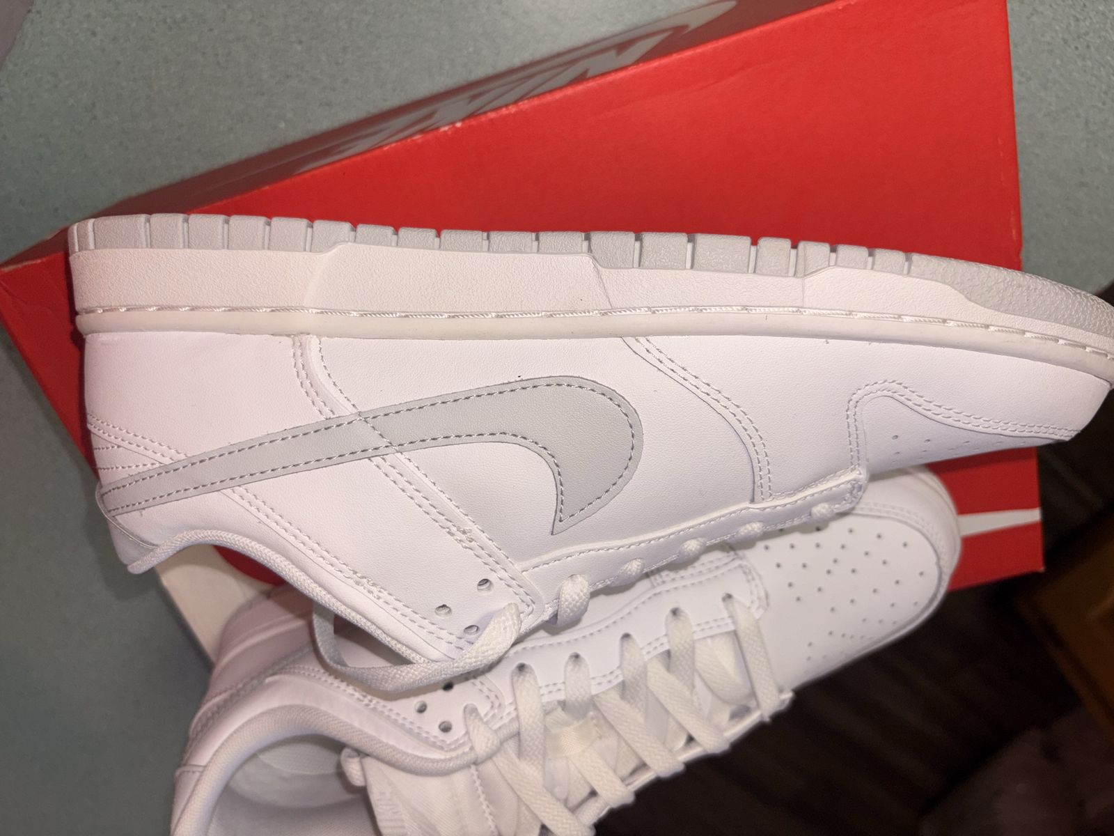 New Nike Dunk Low White/Grey Fog Sneakers - Men's Size 10