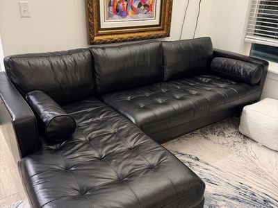 Sven 100 Tufted Leather Left Sectional