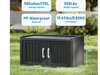 New in Box Shoe Storage Cabinet, Waterproof UV-Resistant Entryway Storage Bench Indoor Outdoor