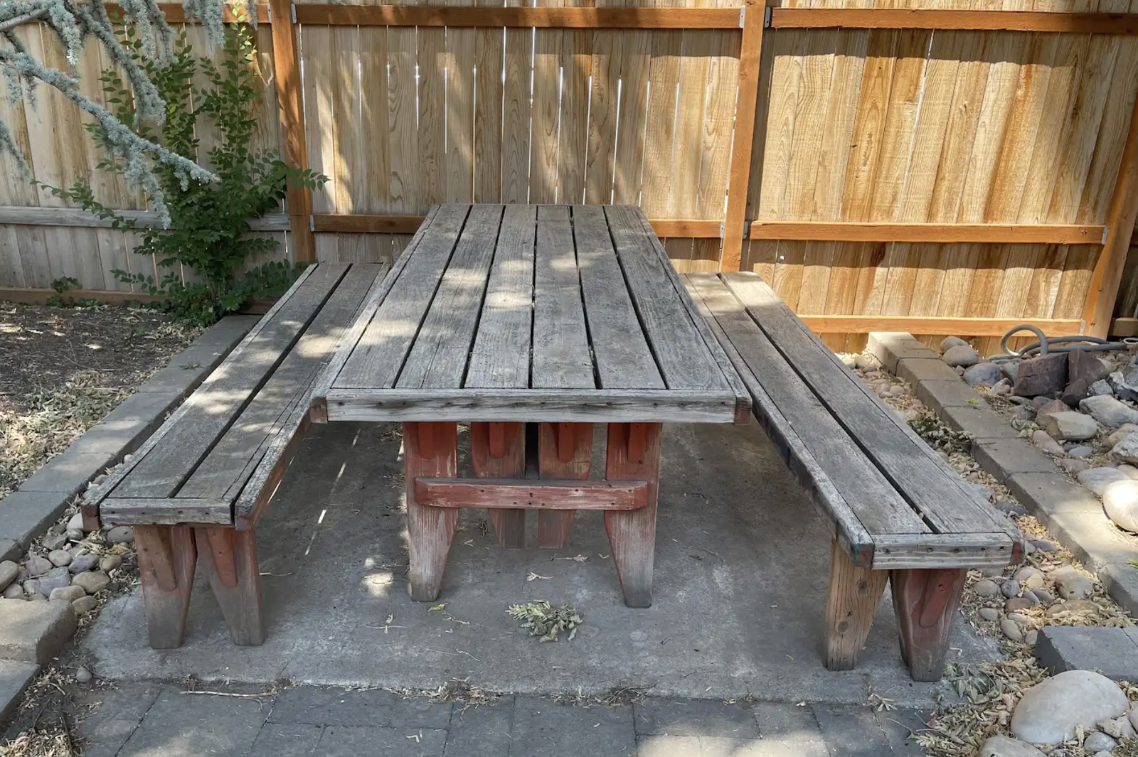 8 ft Wooden Picnic Table w/ 2 benches