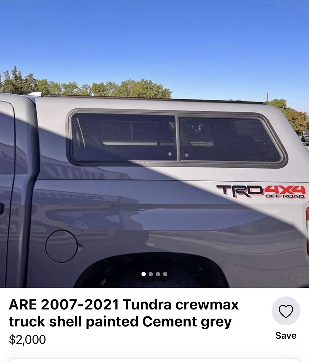 ARE 2007-2021 Tundra Crewmax Truck Shell Painted Cement Grey