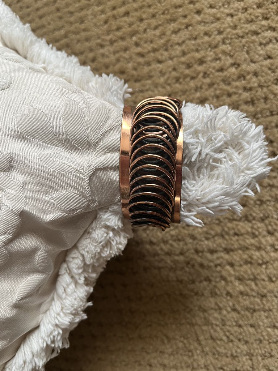 1950's Coil Bracelet and Clip On Earring Set - Vintage