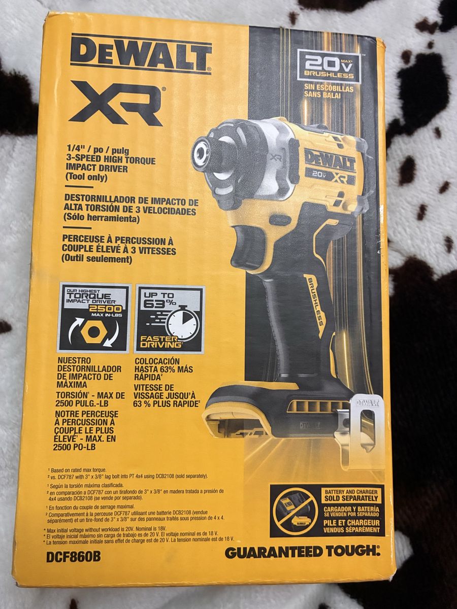 DEWALT XR DCF860B 20V MAX 1/4" Brushless Cordless 3-Speed Impact Driver (Tool Only)