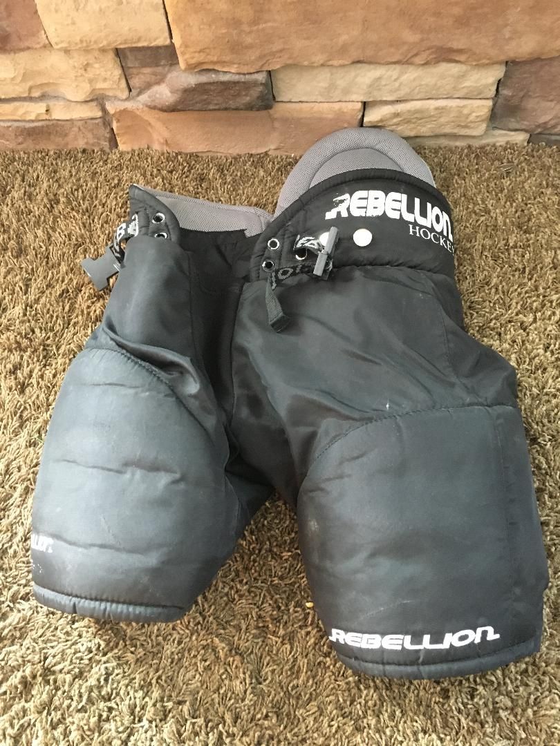 Rebellion Hockey Pants - Black, Size Small (24" Waist, 19" Length)
