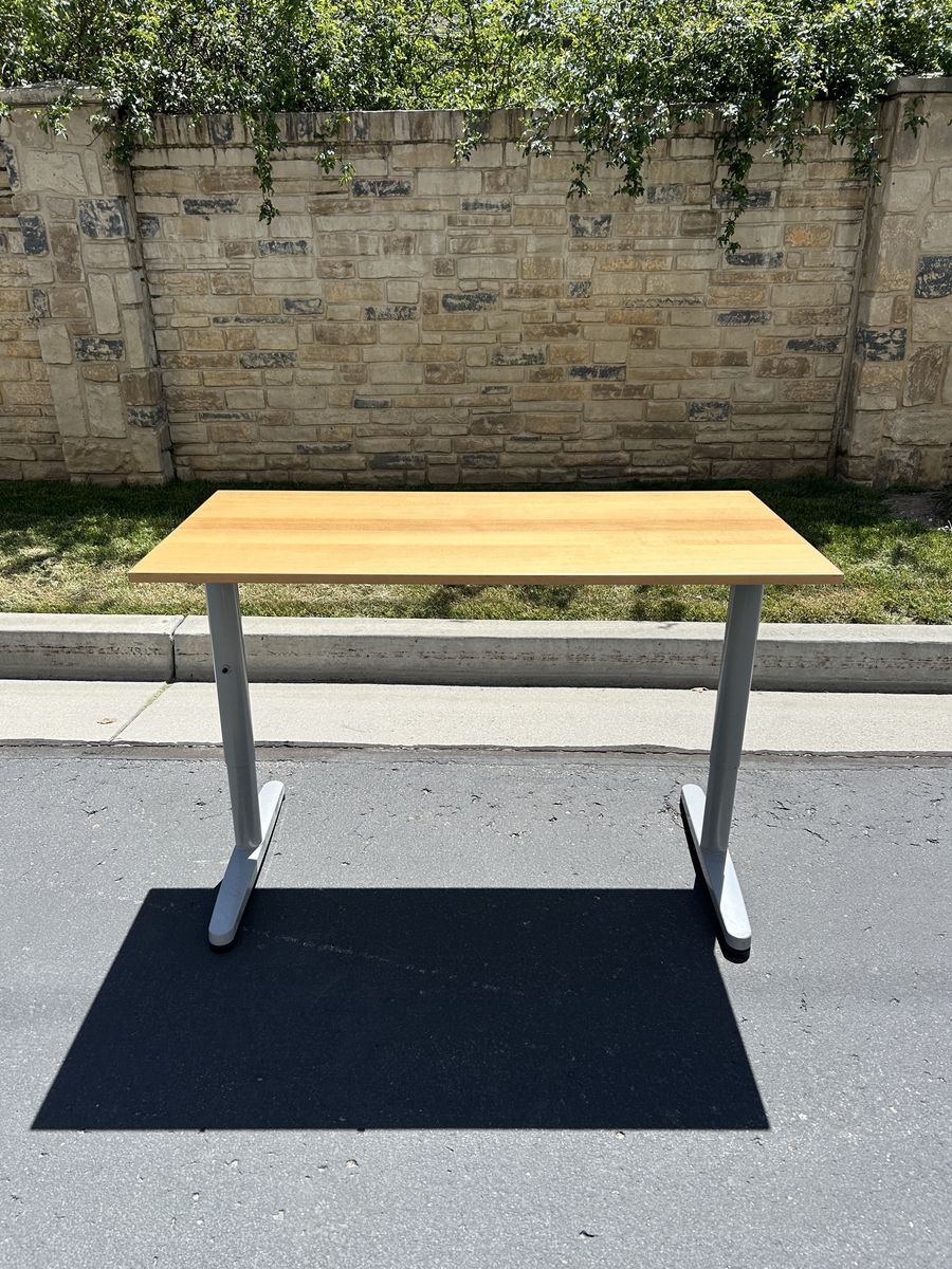 Like new IKEA birch wood desks, height adjustable
