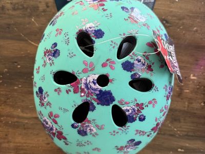 KRASH Floral Teal Bike & Skate Helmet, Ages 8+, 54-58cm