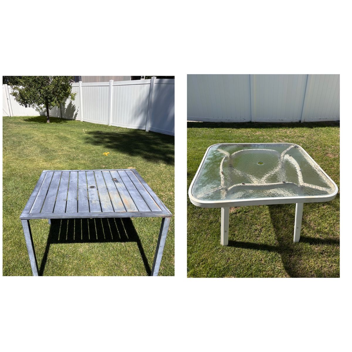 2 Square Patio Tables $10 each see description