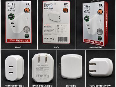 CT TEK Dual Port USB-C PD Wall 32W