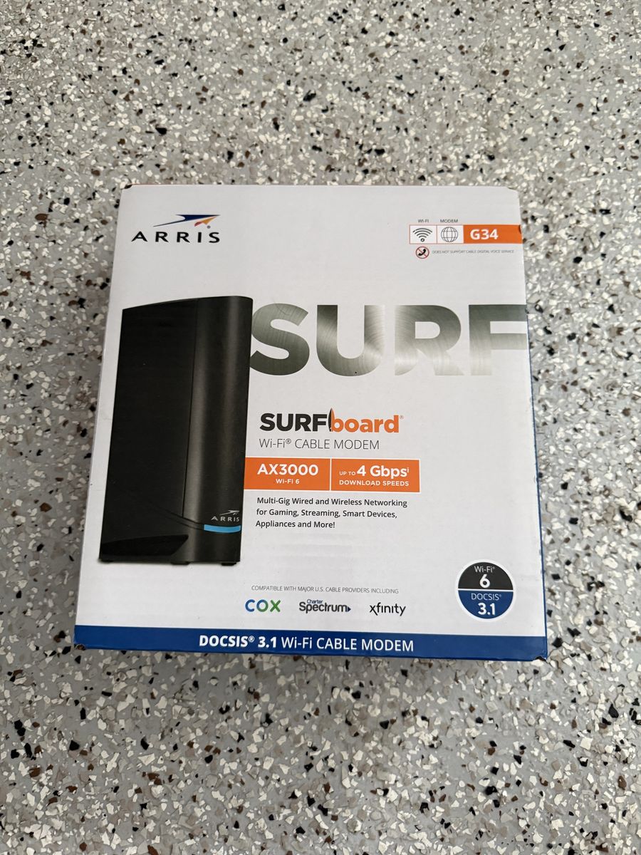 Arris SURFboard G34 DOCSIS 3.1 WiFi 6 Cable Modem