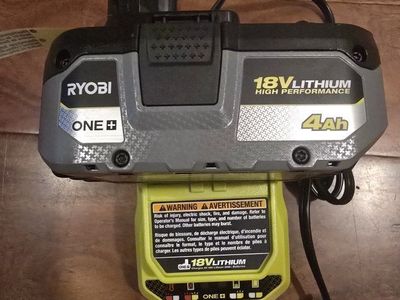 Ryobi One+ high performance 18V 4Ah Lithium Battery and PCG002 Charger Set