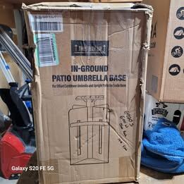 In ground patio umbrella base for offset cantilever and/or upright umbrellas.