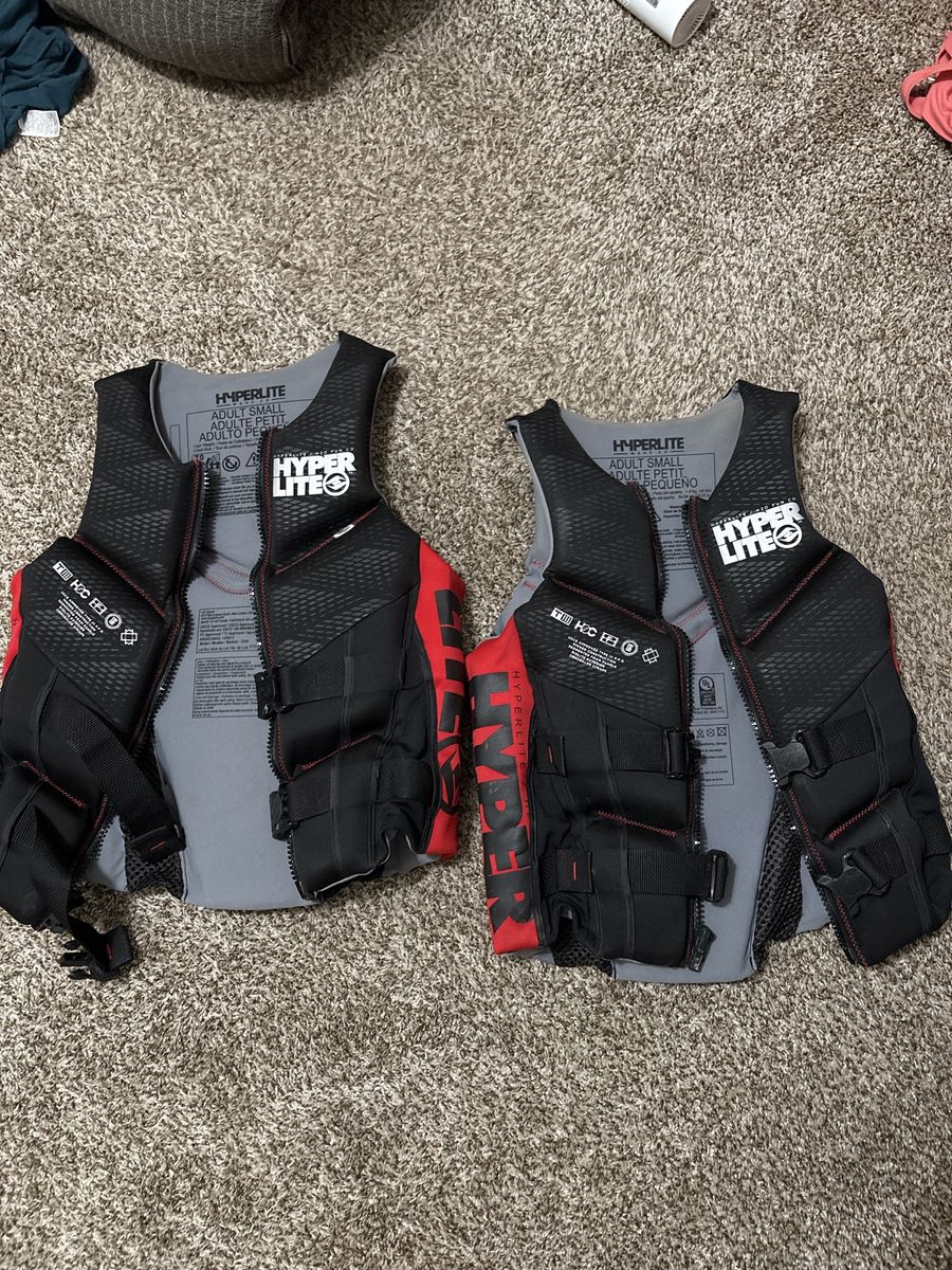Hyper lite Life Jacket Adult Small. Total of 2
