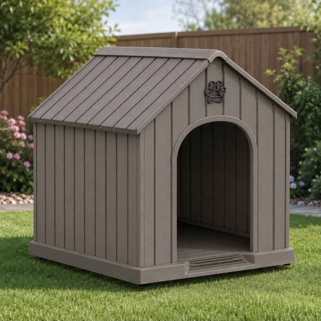 New Large Outdoor Dog House – Durable Weather-Resistant Plastic Kennel #370