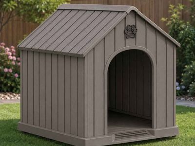 New Large Outdoor Dog House – Durable Weather-Resistant Plastic Kennel #370