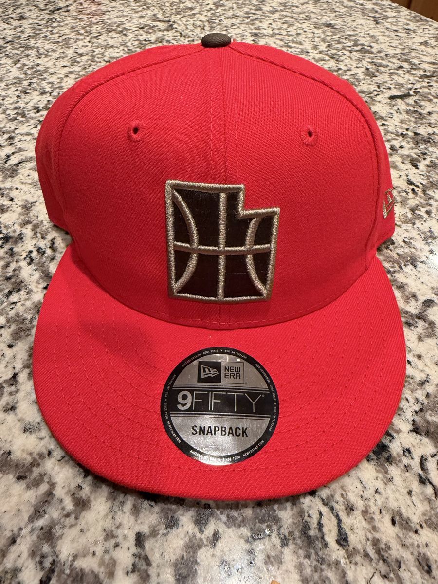New Era 9FIFTY Utah Jazz Snapback Hat Red with a Camo Brim