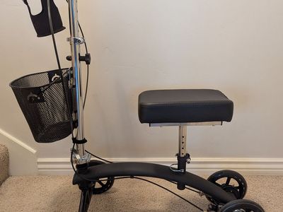 Medical Knee Scooter Walker with Front Basket and Cup Holder