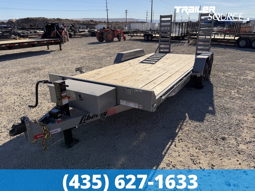 7x18 Liberty LE Channel Flatbed Car Hauler Trailer - 10K GVWR Tongue Box