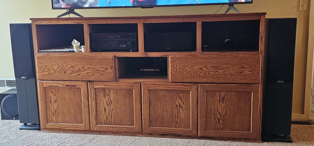 Solid Oak Entertainment Center