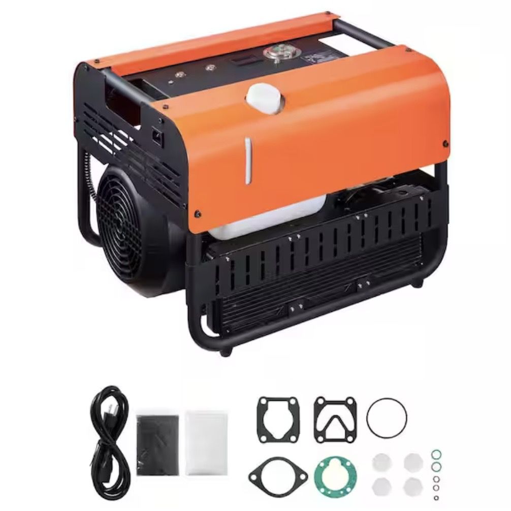 VEVOR PCP Air Compressor, 4,500PSI/30Mpa Diving Scuba Tank, Double Cylinder Auto-Stop,Gas Power, Water and Fan Cooling System