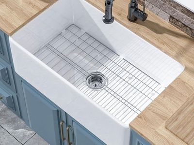 White Farmhouse Sink 30x18, Apron Front Sink Easy to clean, Resistant to stains, chipping, heat & scratch, Non-yellowing