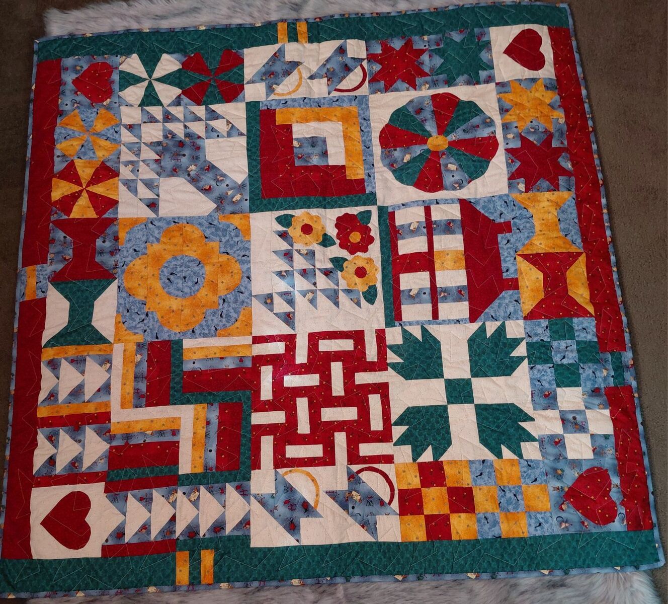New Handmade Patchwork Quilt 54"x54"