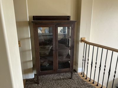 Antique Mission Style China Cabinet
