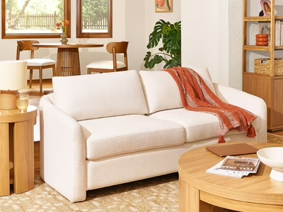 Drew 72.2" Sofa by Drew Barrymore, Cream Bouclé