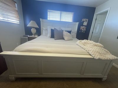 King white wood bed frame