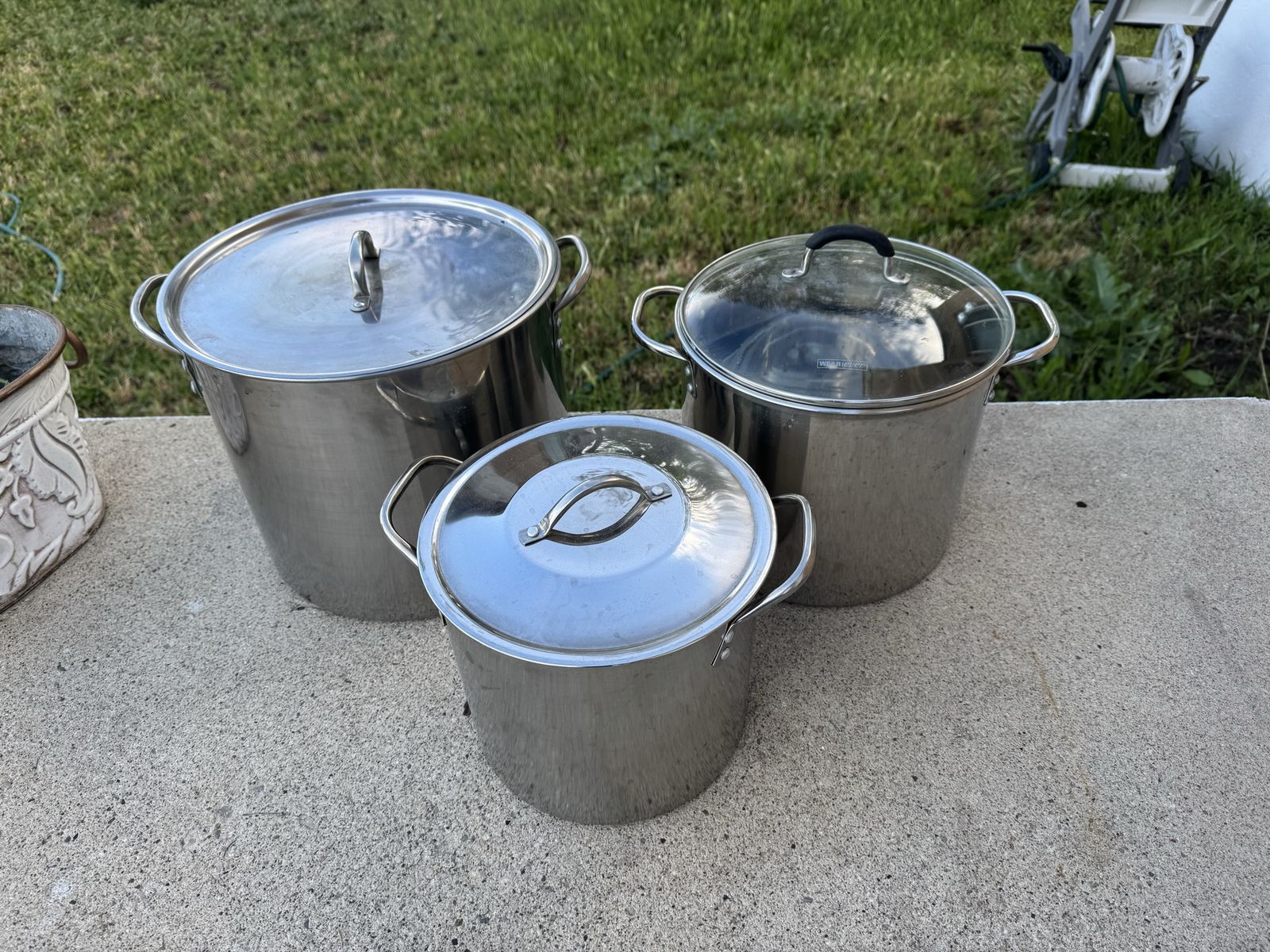 Set Of 3 Aluminum pots
