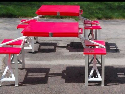 Portable Folding Picnic Camping Tables with Seats