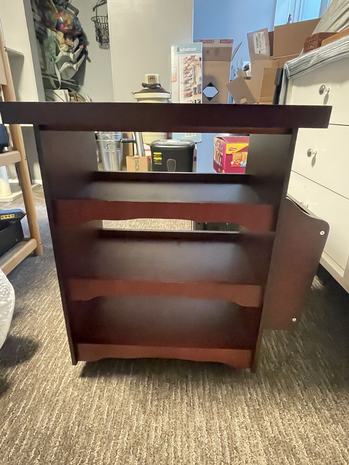 Rolling Wood Magazine Rack