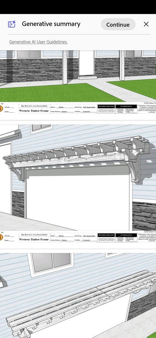 Western Timber Frame White Crescent Knee Brace Classic Porch Awning Kit